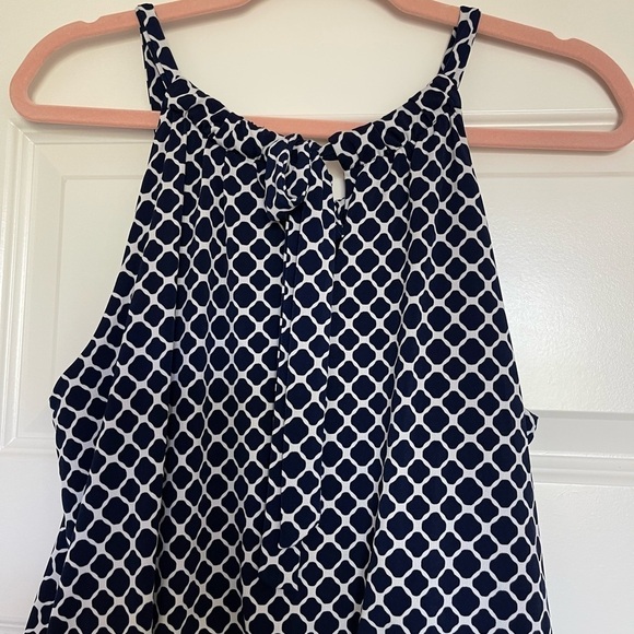 Valerie Bertinelli Navy Blue and White Dress Size 14 EUC (149) - Picture 3 of 6